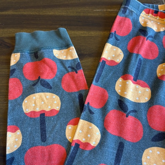 Hanna Anderson Pajama Bottoms Apple Caramel Green Printed Pants 12 - Picture 3 of 4